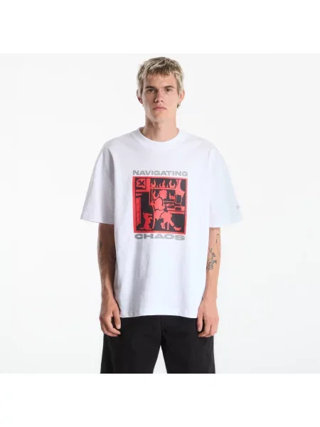 Tricou PLEASURES Navigate T-Shirt White L alb
