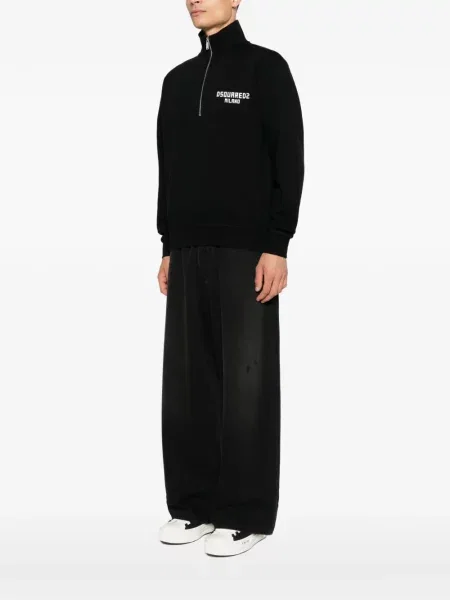 Hanorac cu fermoar Dsquared2 cu imagine negru