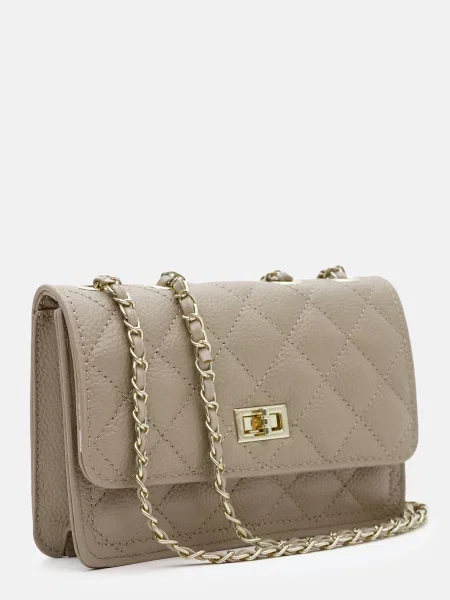 Кожаный клатч Borsa Leather бежевый