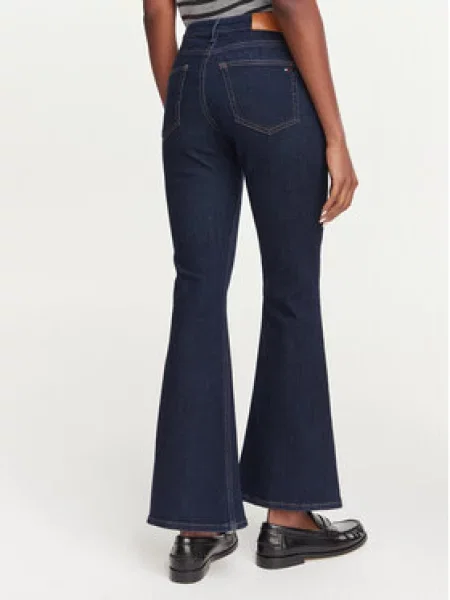 Tommy Hilfiger Jeans hlače Luna Mornarsko Flare Fit modra
