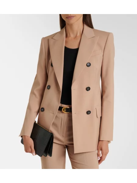 Volneni dvoredni blazer Sportmax bež