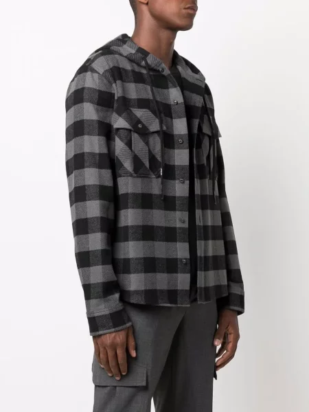Καρό πουκάμισο Off-white με σχέδιο λευκό