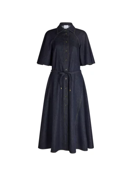 Cu centură rochie midi Patou albastru