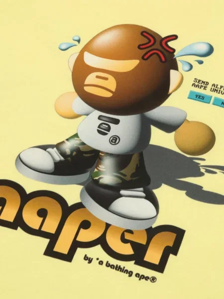 Tricou Aape By A Bathing Ape cu imagine galben
