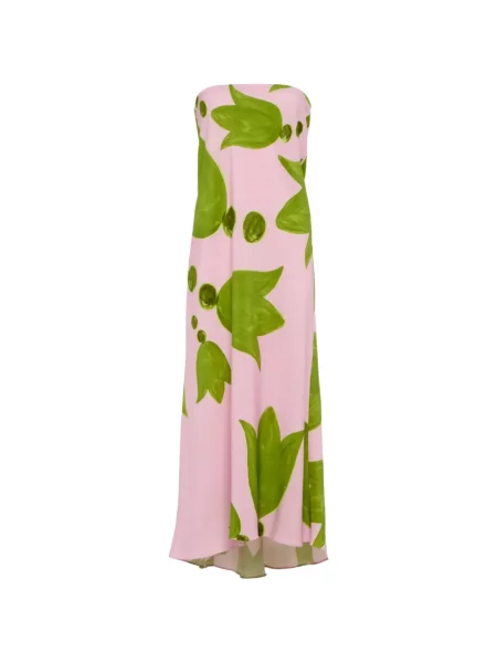 Fusta maxi Themis Z cu model floral cu imagine roz