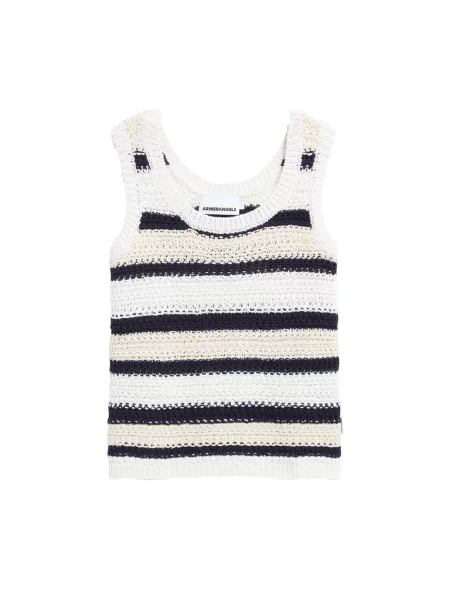 ARMEDANGELS Top bej / negru alb