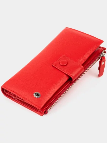 Кожаный кошелек St Leather Accessories красный