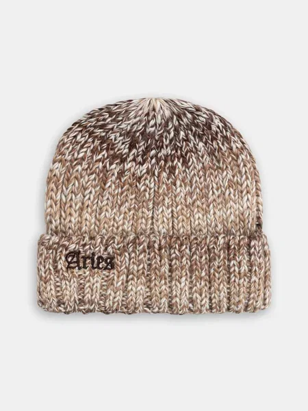 Kapa s dodatkom vune Aries Rib Knit Space Dye smeđa