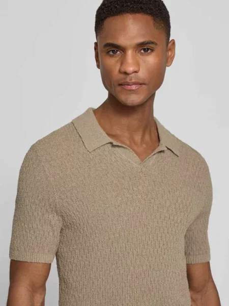 Koszulka polo z dzianiny o kroju slim fit z fakturowanym wzorem Bugatti
