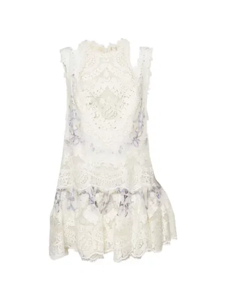 Rochie mini Zimmermann din dantelă alb