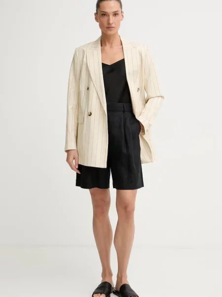 Rag & bone двобортний піджак з льоном Emile