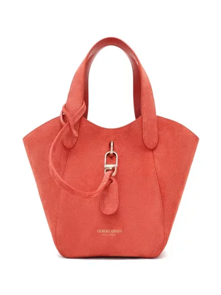 Geantă Giorgio Armani din piele de căprioară portocaliu