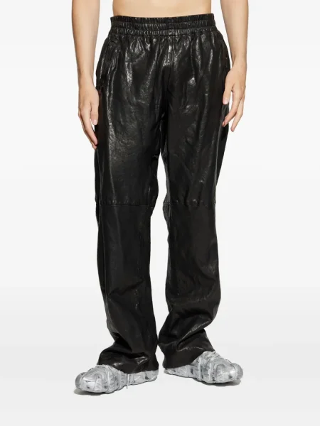 Pantaloni Diesel din piele negru
