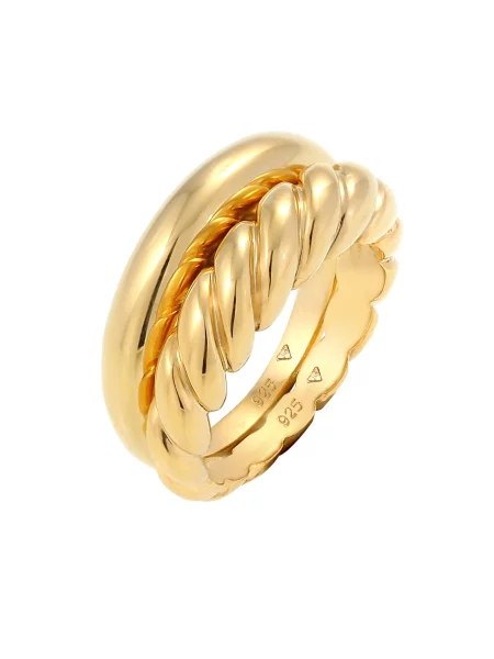 ELLI PREMIUM Δαχτυλίδι Twisted χρυσό