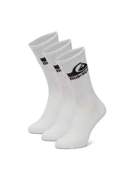 Quiksilver Set de 3 perechi de șosete lungi pentru bărbați alb