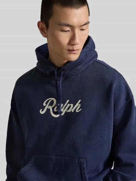Bluza z kapturem o kroju regular fit z mieszanki bawełny Polo Ralph Lauren niebieska