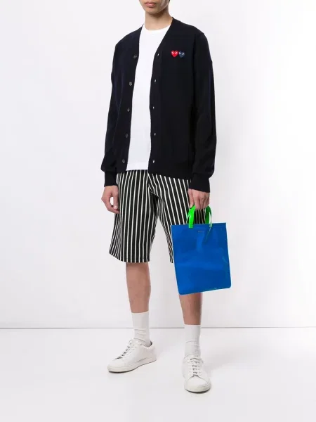 Cardigan Comme Des Garcons Play cu broderie albastru