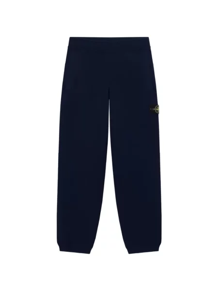 Pantaloni de jogging Stone Island de lână cu strasuri cu cordon albastru