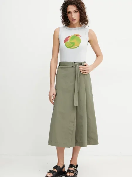 Юбка миди Max&co клеш зеленая