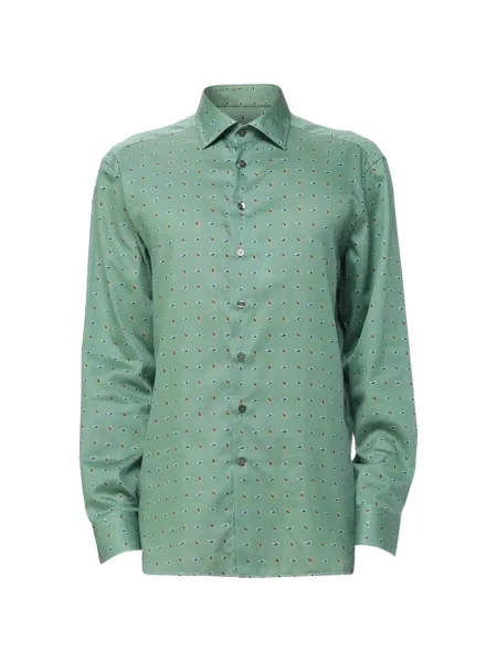Cămașă Etro cu imagine cu model paisley verde