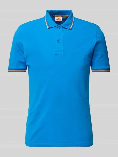 Koszulka polo z krótką listwą guzikową model ‘Brice’ Sundek niebieskie