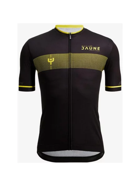 Koszulka rowerowa damska Tour de France Classic krótki rękaw żółty XS czarny