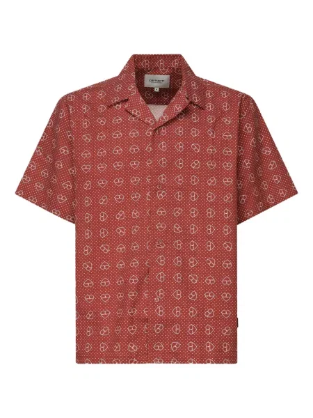 Къс риза Carhartt Wip с принт със сърца червено