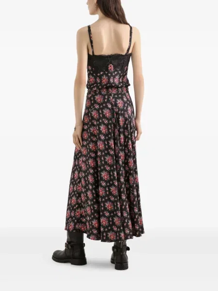 Топ Dolce & Gabbana на цветя с дантела черно