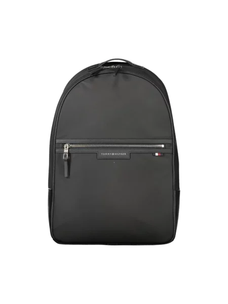 Lniany plecak Tommy Hilfiger czarny