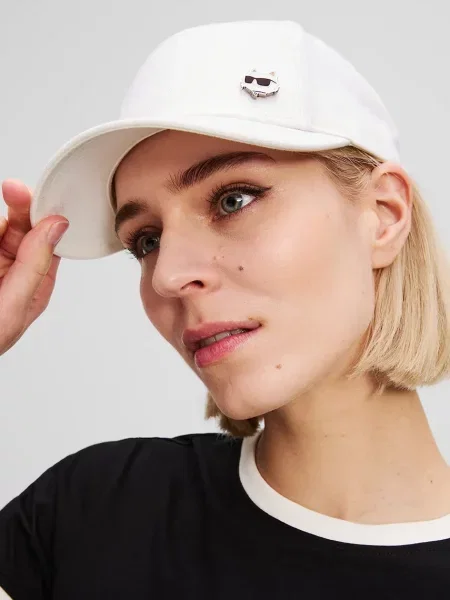 Бейсболка Karl Lagerfeld однотонна білий