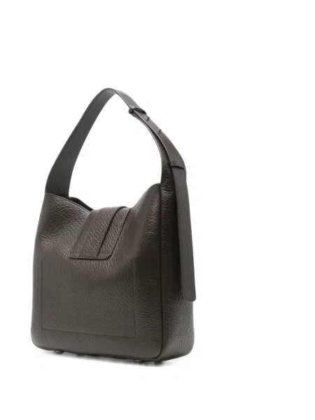 Geantă shopper Hogan din piele cu cataramă maro