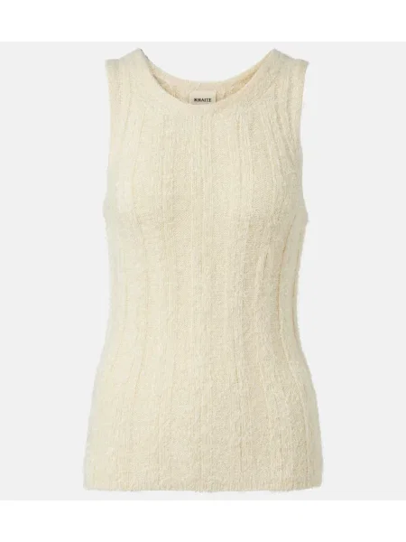 Svilena majica brez rokavov Khaite bela