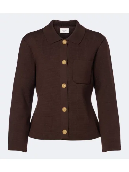 Cardigan Saint Laurent de lână maro