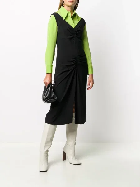 Oblekové šaty Christian Dior Pre-owned s výstřihem do v černé