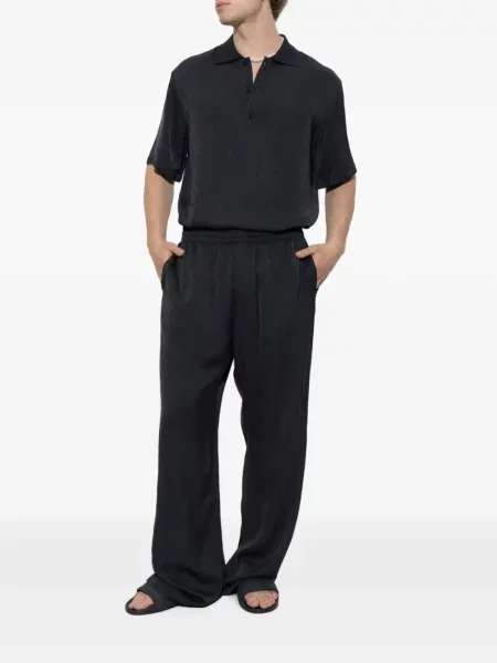 Tricou polo Casablanca din jacard albastru