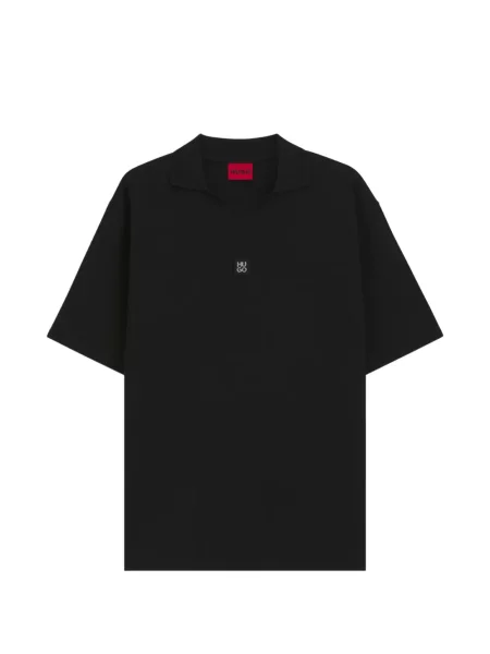 Tricou polo Hugo cu autograf negru