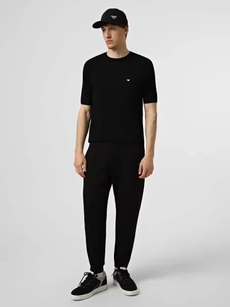 Футболка Emporio Armani ліоцел/бавовна чорний