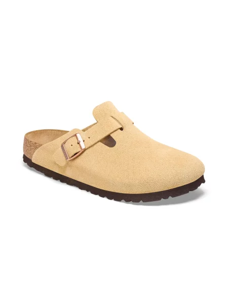 Birkenstock Boston Suede Leather Regular fit Kobiety Sandały Birkenstock Jasnobrązowy Size: