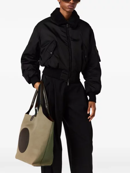 Geantă shopper Stella Mccartney cu autograf verde