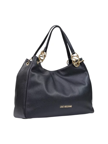 Shopperka Love Moschino skórzana czarna