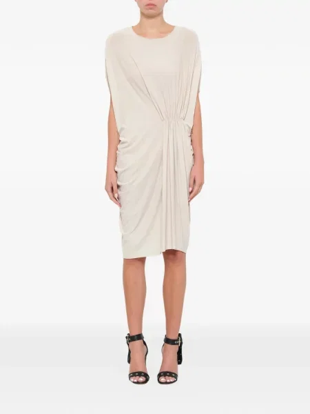 Rochie midi Lanvin drapată alb