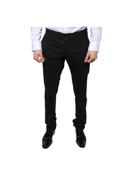 Skinny spodnie Dolce And Gabbana wełniane czarne