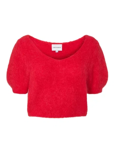 Sweter Americandreams wełniany czerwony