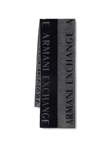 Fular Armani Exchange cu autograf negru