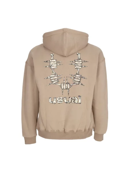 Bluza z kapturem Usual z kapturem z kieszenią przednią brązowa