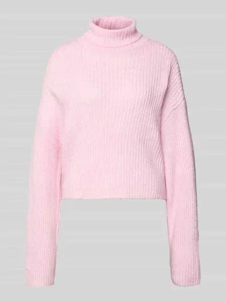 Golf o kroju relaxed fit z dodatkiem wełny model ‘MELANIE’ Only różowy