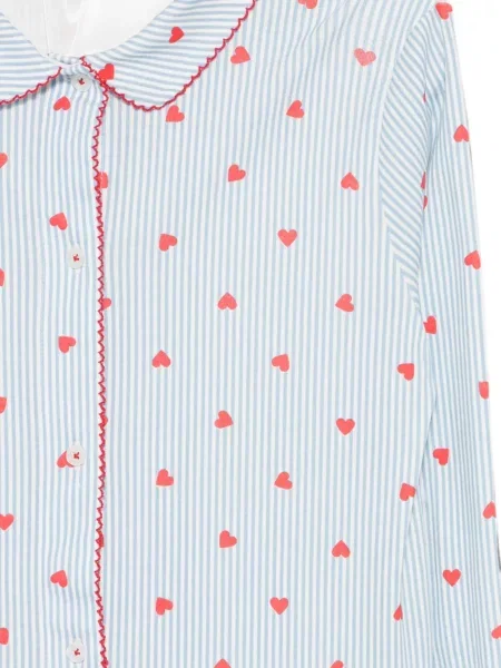 Pidžama Petit Bateau s printom s uzorkom srca plava