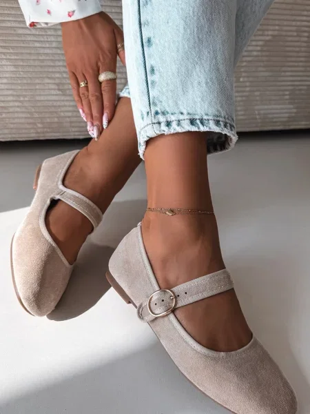 Balerinke Boto z zaponko bež