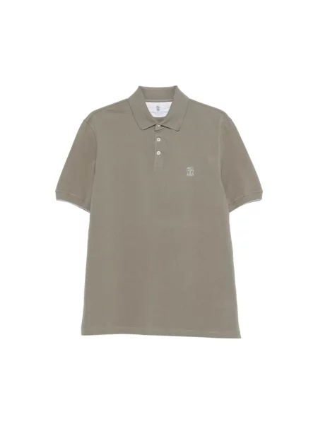 Koszulka polo Brunello Cucinelli z logo zielona