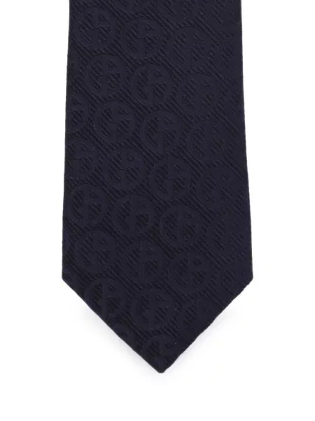 Jacquard kravata Giorgio Armani s autogramom plava